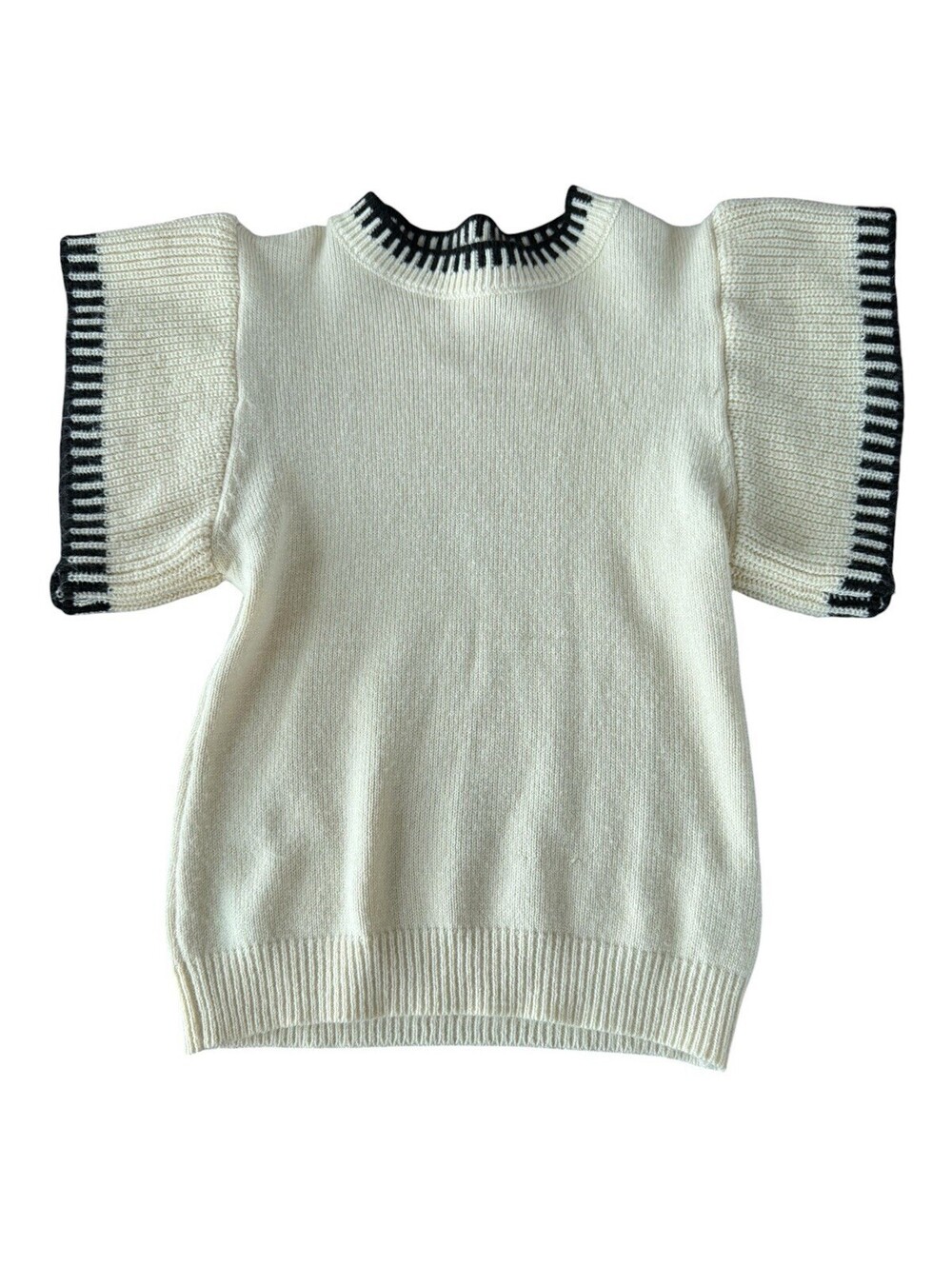 Esther & Co Puffed Short Sleeve Sweater Boat Neckline Size M